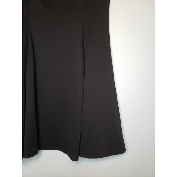 Monteau Womens Sz L Dress Beaded Collar Black Cap Sleeve A Line Knee Length - Picture 4 of 6